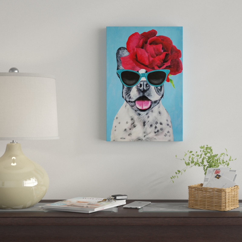 « mode bouledogue blue », reproduction d’impression sur toile tendue, H 12 po x l 8 po x P 0,75 po, Toile tendue