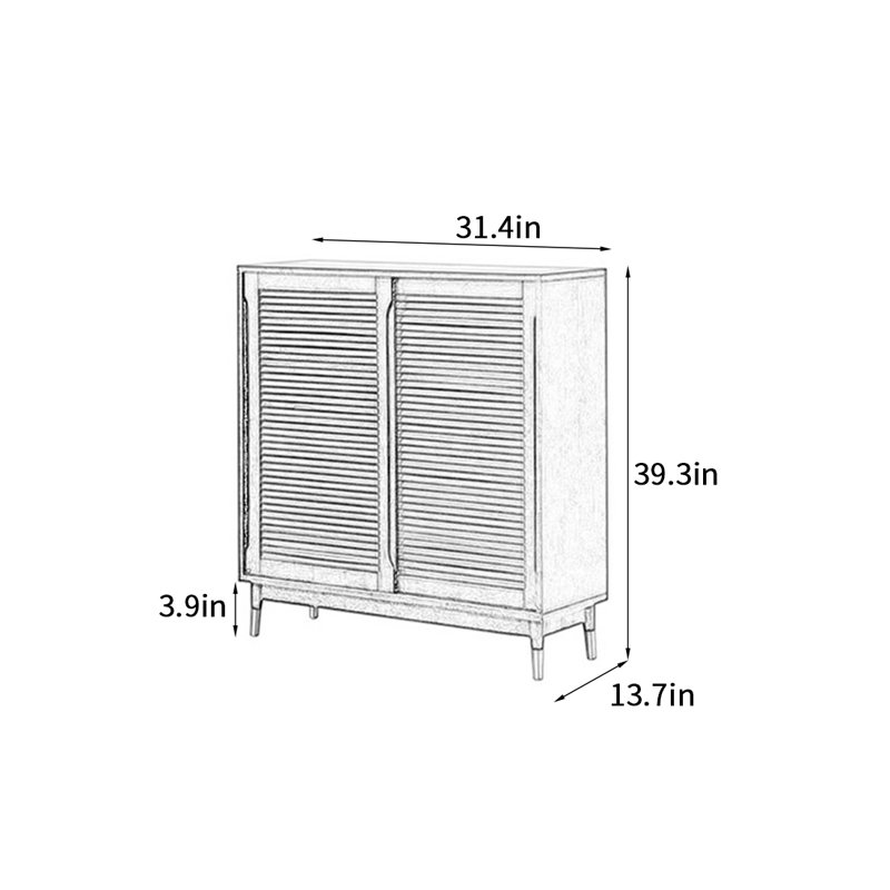 Armoire à chaussures de style chinois avec rangement pour 20 paires de chaussures, Brun