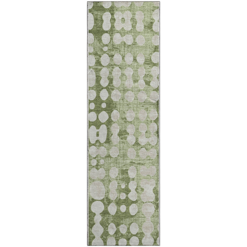 Premium Machine Washable Prisco Aloe Rug, Runner 2'3" x 7'6"