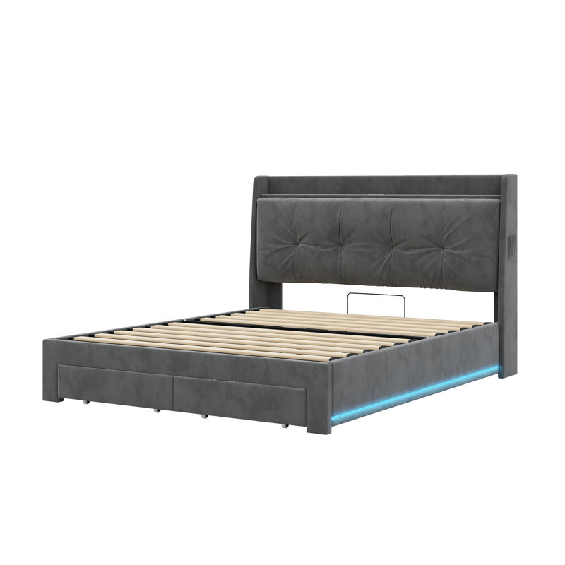 Upholstered Ottoman Storage Bed, Double (4'6)