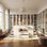 Lot de dressing de 160 cm de large avec 14 tiroirs et dessus en verre