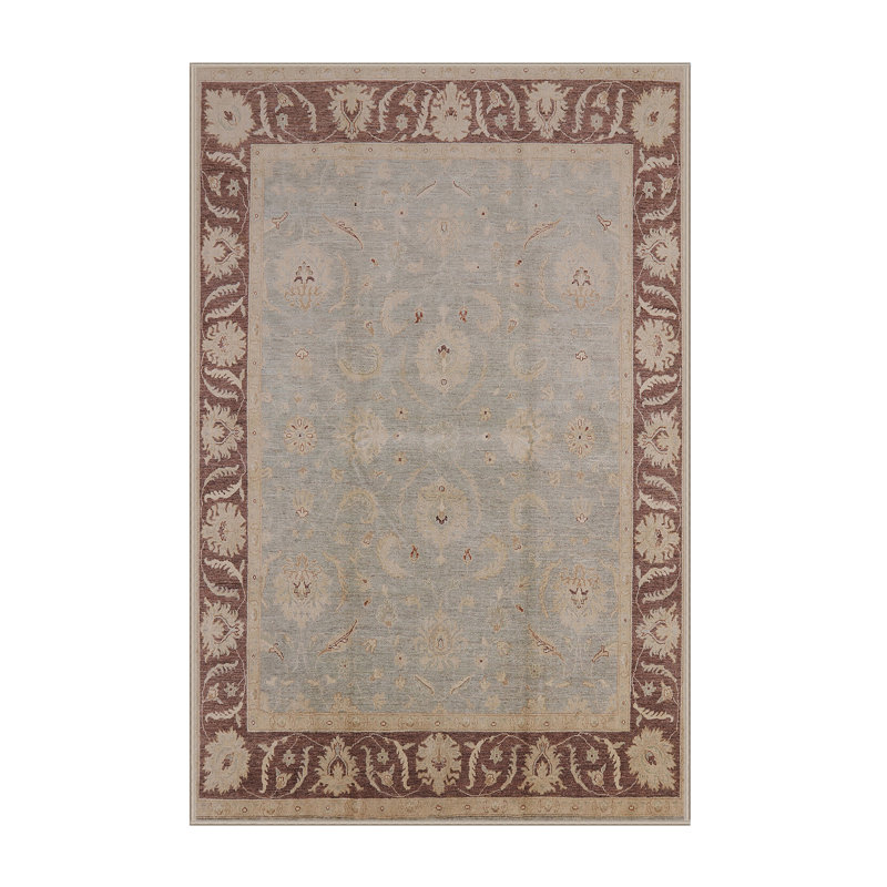 Tapis oriental brun Hraztan, Carré 7 pi