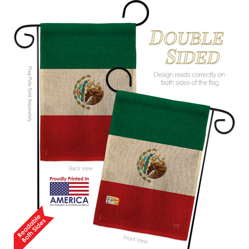 Polyester à 2 côtés 18,5 x 13 po mexico drapeau de jardin