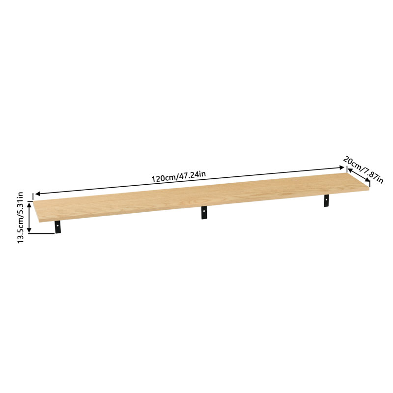 Floating Shelf, 15cm H x 120cm W x 20cm D