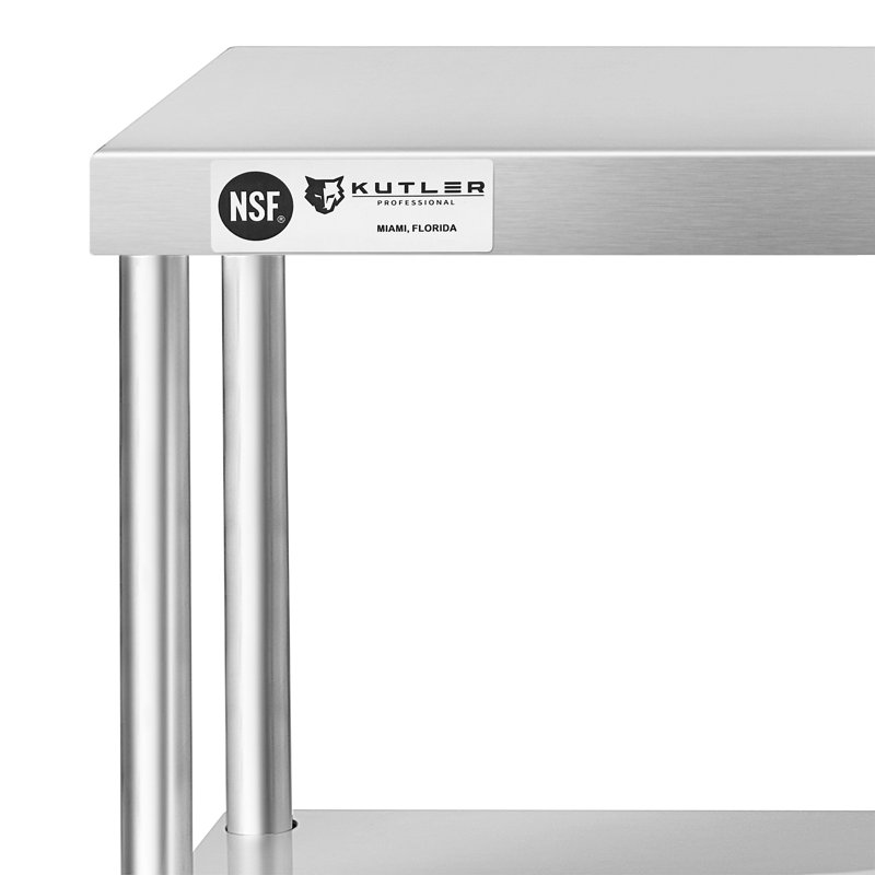 KUTLER Stainless Steel Double Overshelf for Prep Tables, 34.5" H x 72" L x 12" W