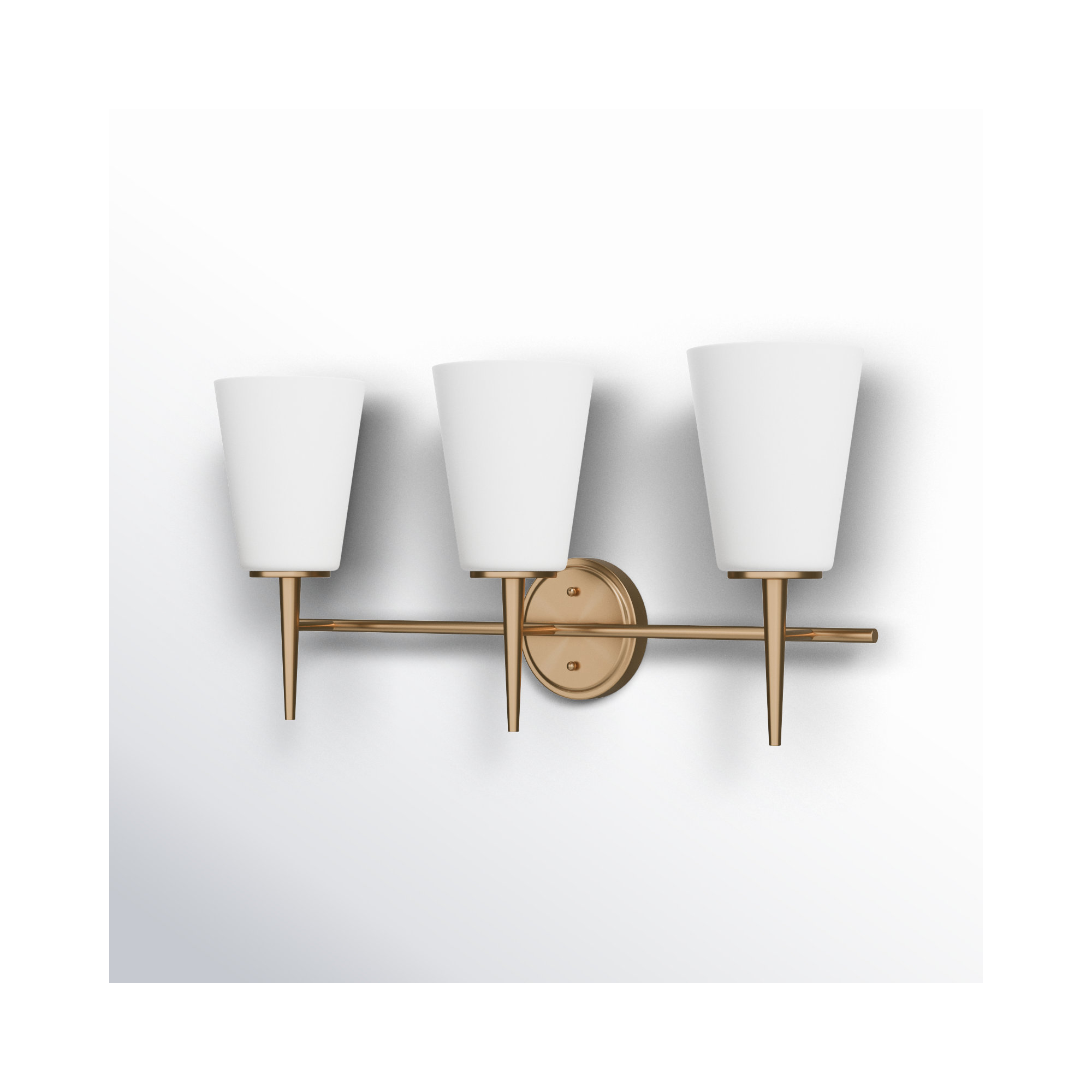 Erlandson 3 Light Frosted Dimmable Vanity Light, Satin Brass, 100W A19 Medium