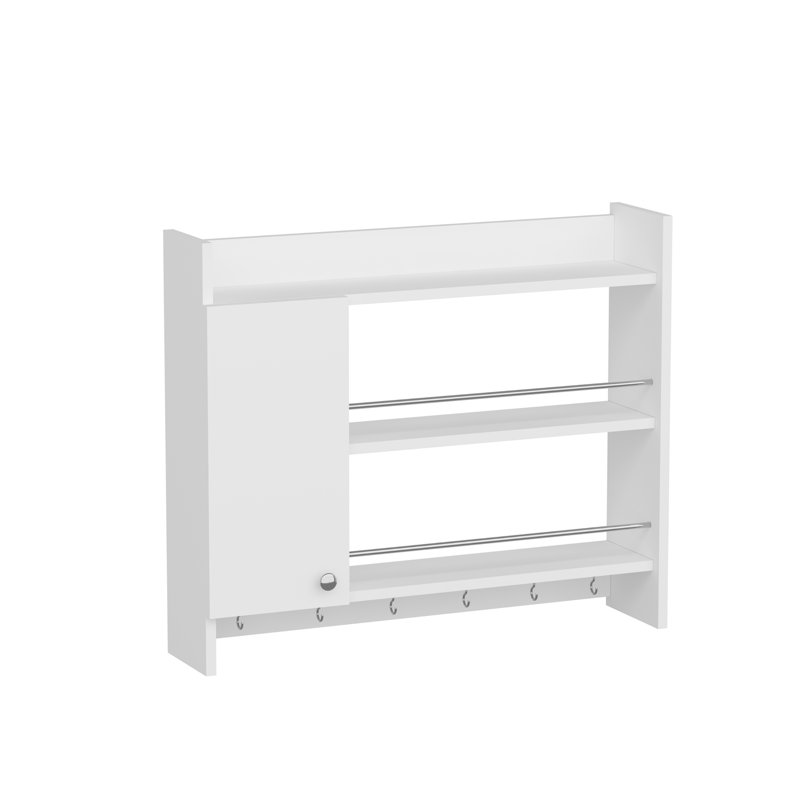 Wall Mounted Required Spice Rack, White