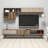 Modern TV Unit with Wall Shelf, Walnut & White, 70.9 x 15.7 x 13.8 inches | 100% Melamine Coated Particle Board, Thickness: 0.7 inches | Includes Multiple Shelves, Wall-Mountable, Stylish & Functional Design-13168064-72992868
