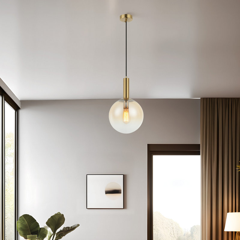 Antique Lacquer Chandelier, Adjustable Height 31.5 - 66.9 Inches | Metal Body with Glass Cap, Base Plate 4 x 4 x 0.8 Inches | Max 40W E27 Socket (Bulb Not Included), Stylish Lighting for Modern & Classic Décor