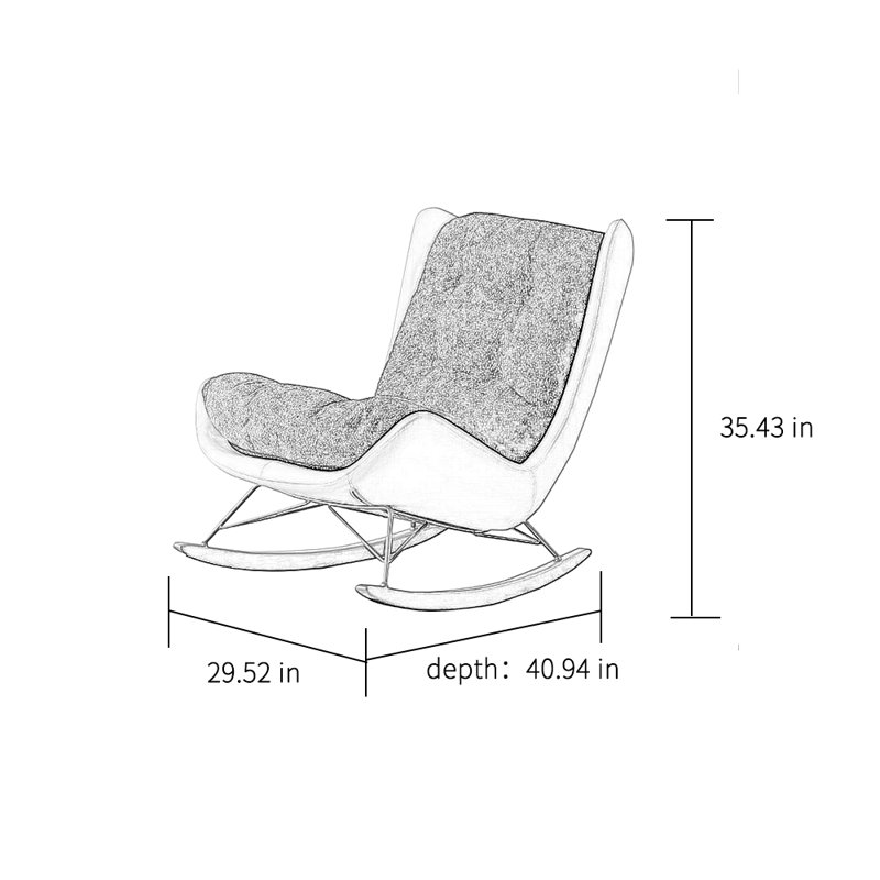 Chaise berçante simple décontractée Home, Noir