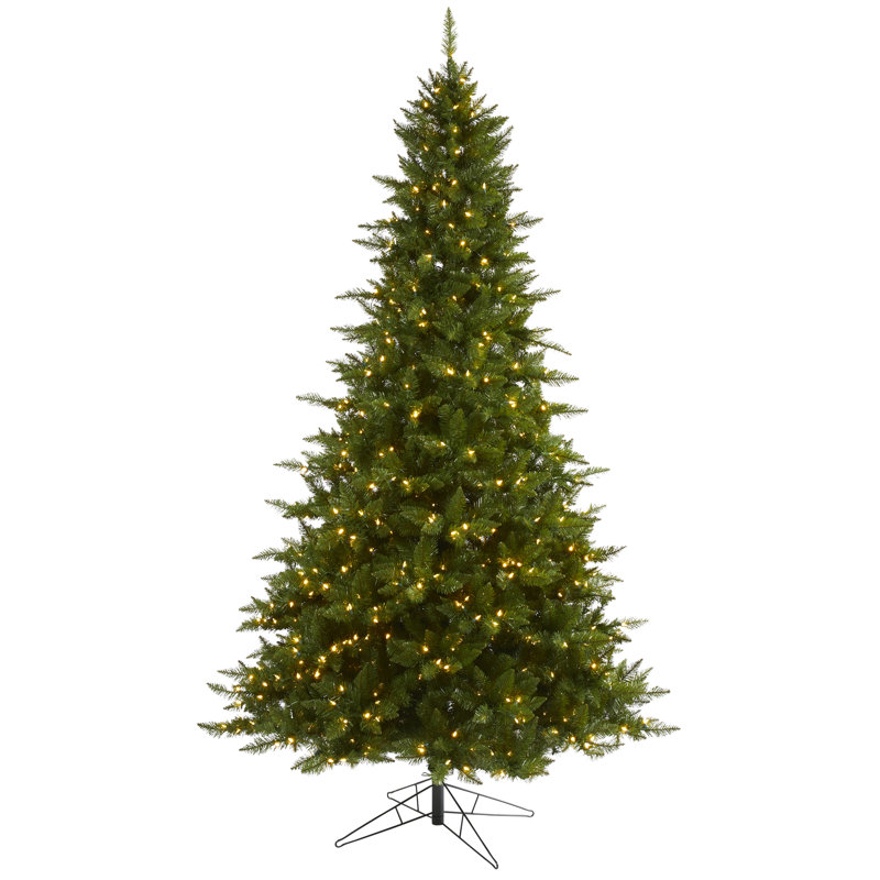 Arbre de Noël artificiel épinette vert avec lumières claires, H 9 pi