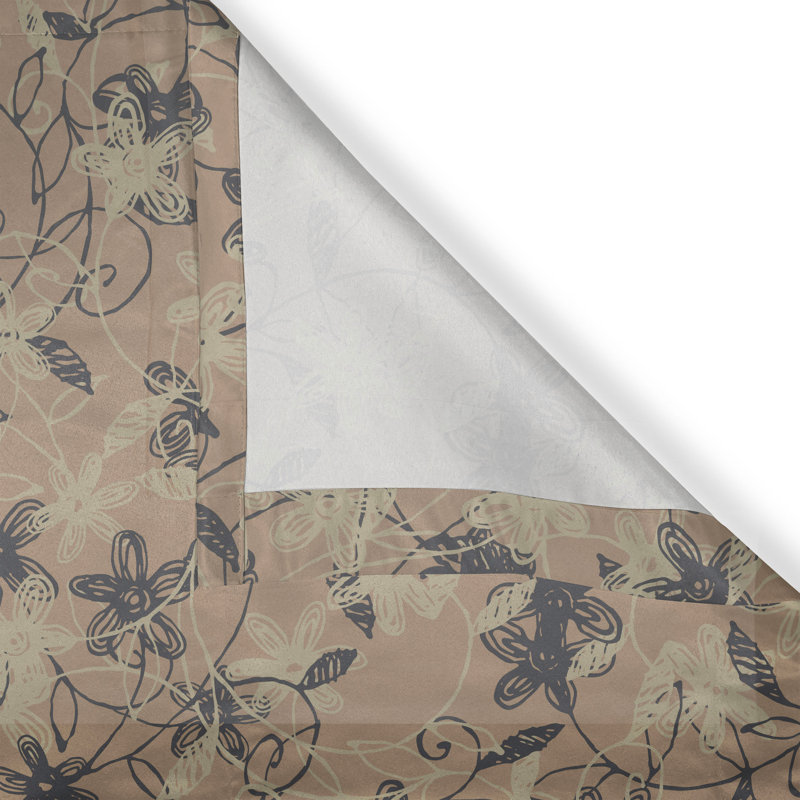 Rideau à œillets à motif floral H 50 pi x 63 po Red Barrel Studio® Red, L 50 po x L 63 po
