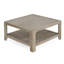Table basse carrée avec rangement, frêne clair