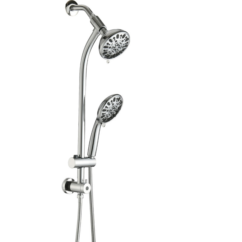 5 Inch Rain Shower & 7-Spray Handheld With 26" Slide, Easy Installation, Angle-Adjustable, Nozzles, Stable 1.8Gpm Flow, Manual Control Bathroom : Showerhead And Adjustable, Dual Flow 1.8Gpm, No Wall