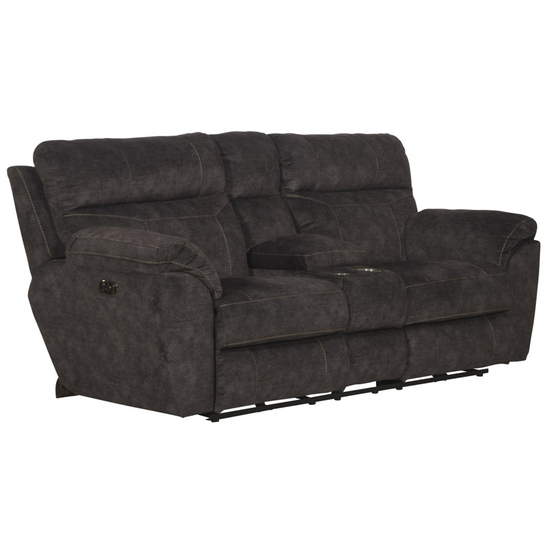 Ameja 86" Pillow Top Arm Reclining Loveseat, Yes, Gray