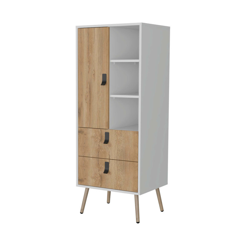 Grande commode blanche 2 tiroirs Macadamia