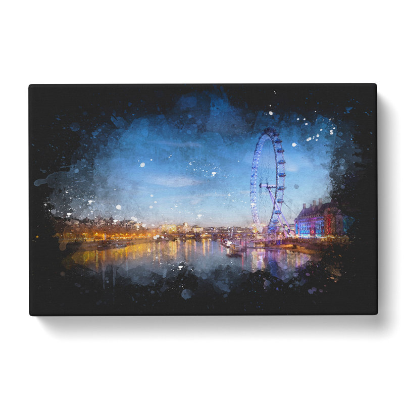 The London Eye & Thames River - Wrapped Canvas, 40cm H x 60cm W x 3cm D