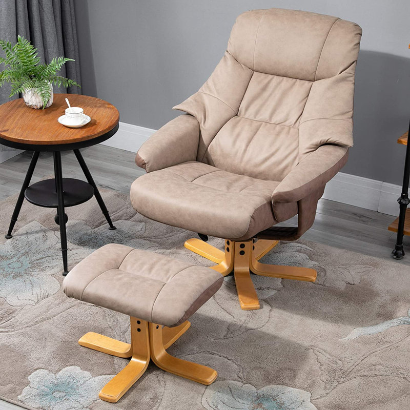 Brading 78cm Wide Swivel Standard Recliner, Brown, Wood