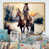 Toile avec cadre flottant or
