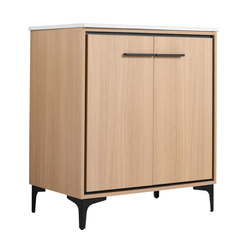 30" High Quality Durable Bathroom Vanity with Ceramic Sink