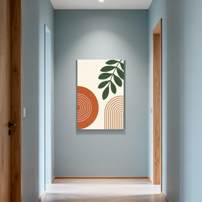 Abstract Leaf Pattern With Circles And Lines