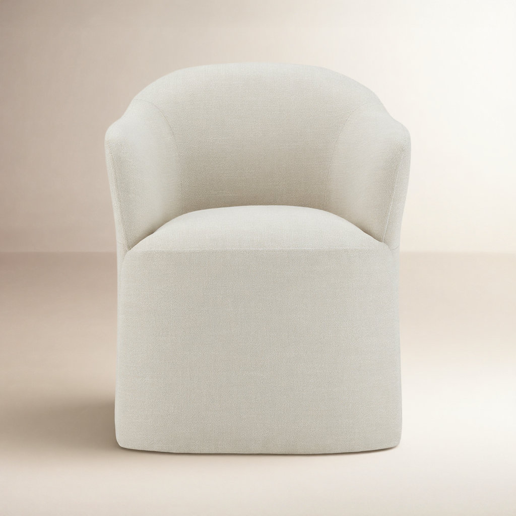 Janina Upholstered Arm Chair, Effie Linen Performance Linen