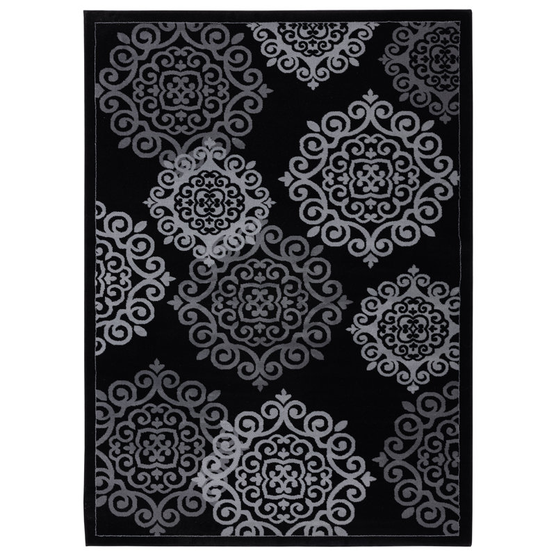 Tapis gris / noir Culpeper, Rectangle 5 pi x 7 pi