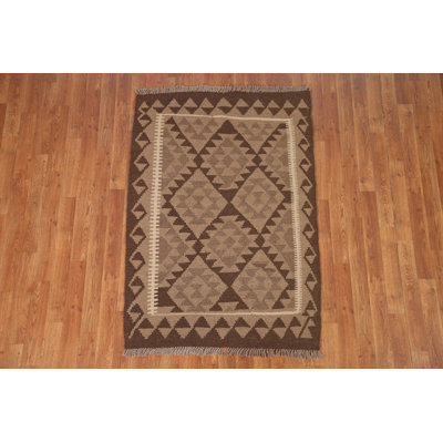 Reversible Kilim Wool Area Rug 3x5