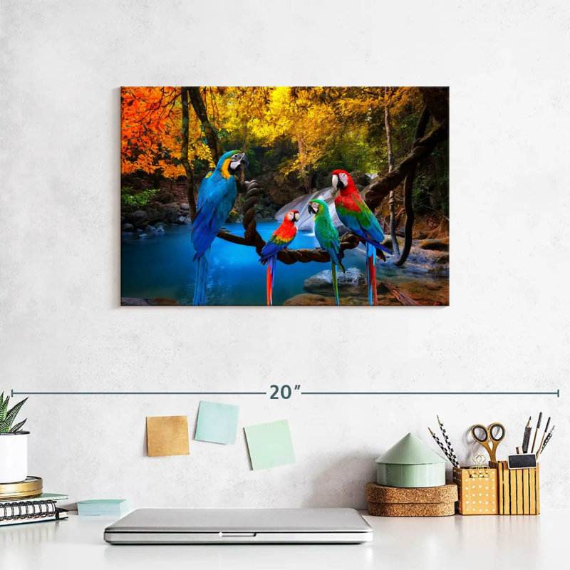 Brampt Safari Parrots, 8" H x 12" W