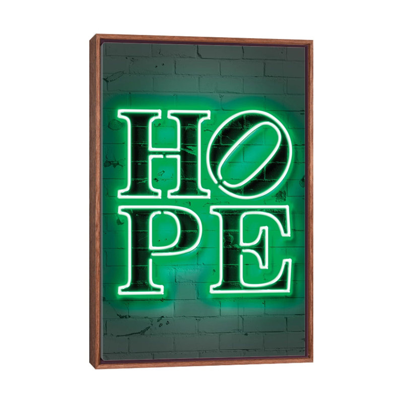 "Hope" par Octavio Mielu-impression d’art textuel, Pas de tapis, H 48 po x l 32 po x P 1,5 po, Cadre bois classique