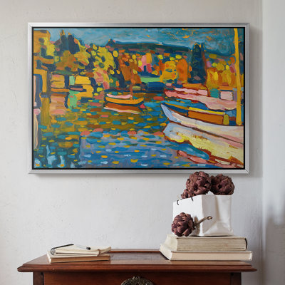 Study for Autumn Landscape with Boats, 1908-Wassily Kandinsky-Framed Gallery Wrapped Canvas