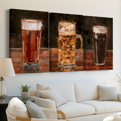 Another Round I  -Custom Wrapped Gallery Canvas - 3 Pieces