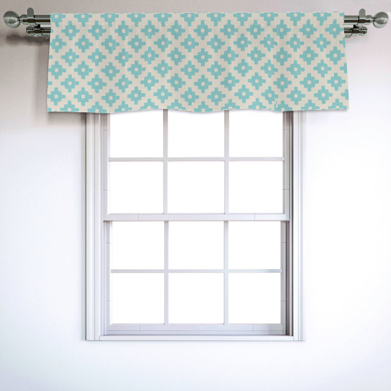 Sateen Geometric Ruffled Window Valance