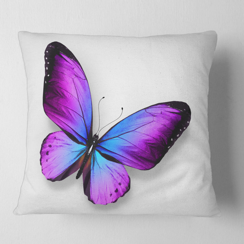 Coussin violet et bleu - imprimé moderne, 16" x 16"