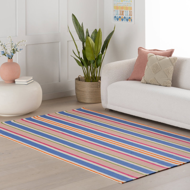 Festival Stripe Multi Handwoven Indoor/Outdoor Rug, Rectangle 3' x 5'