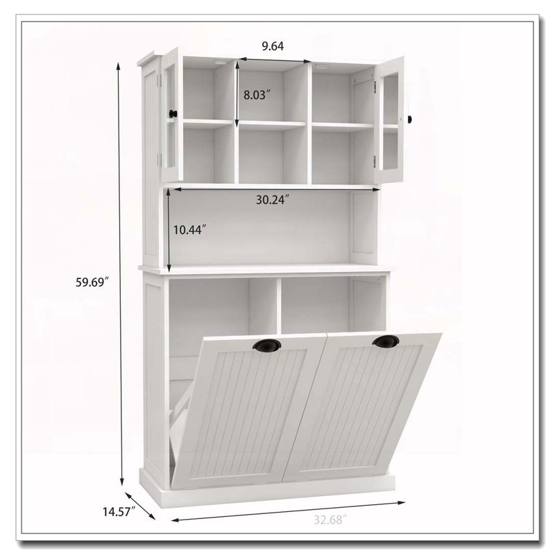Grande armoire de salle de bain avec panier à linge Tilt-Out, Blanc