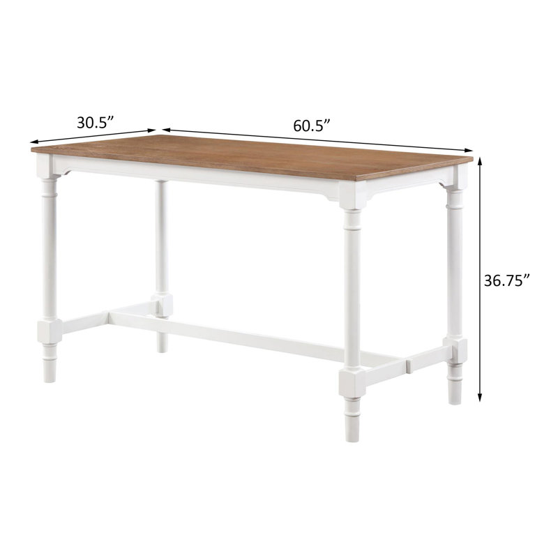 Custis 5-piece Brown and White Rectangular Dining Set
