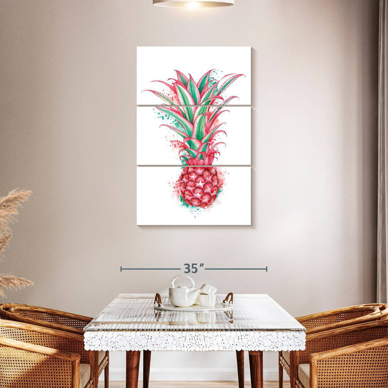 Yarlin Pink Pineapple, 45" H x 28" W