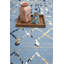 Tapis géométrique bleu-1129413723