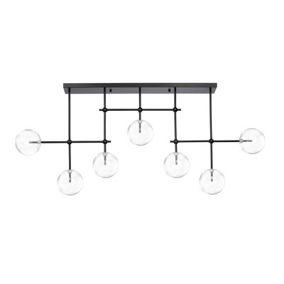 Lustre linéaire moderne en verre 7 lumières