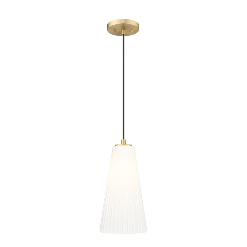 Luminaire suspendu moderne 1 lumière Tomy, H 123,75 po x l 7,25 po x P 7,25 po, Or
