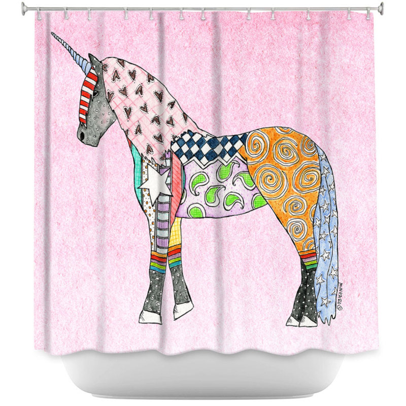 Rideau de douche à simple pastels licorne