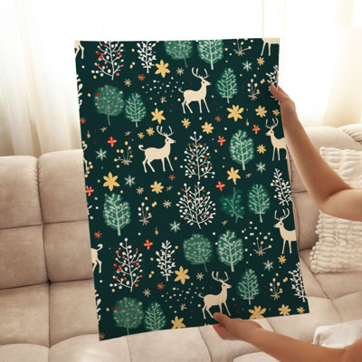 «Holiday Christmas Reindeer VII», reproduction d'art moderne sans cadre