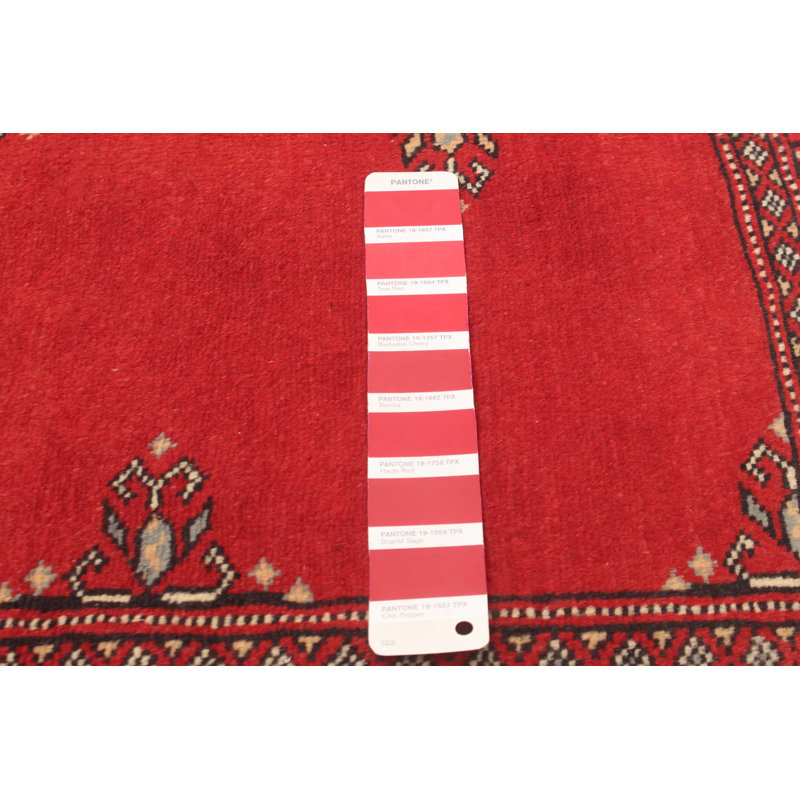 Tapis rouge foncé Malci Peshawar Bokhara 3 pi 2 po x 5 pi 0 po