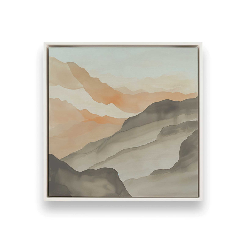Amber Horizons I, reproduction sur toile tendue, Cadre flottant blanc opaque, H 24,75 po x l 24,75 po x P 1,75 po
