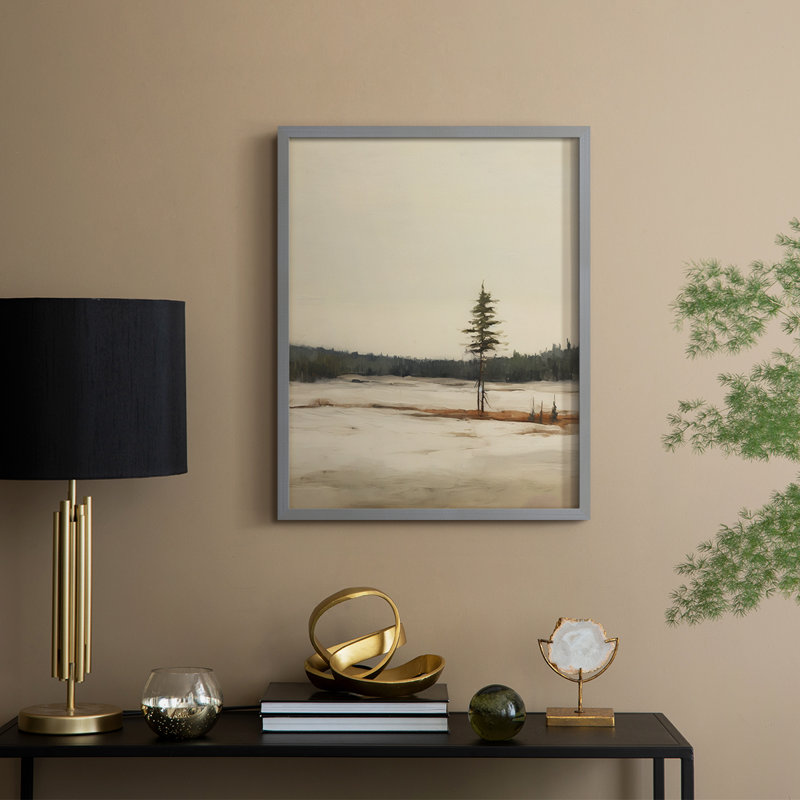 Vintage Landscape XXII Framed Print - Solid Wood, 15" H x 12" W, Gray