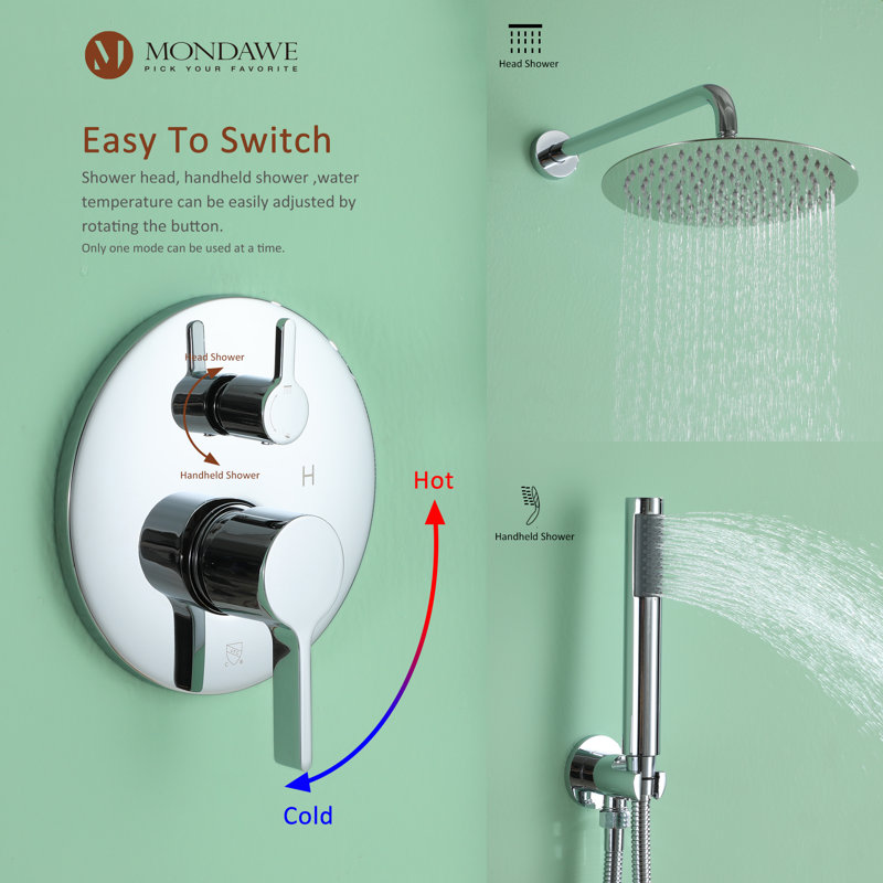 Calder Complete Shower System with Rough in-Valve, Chrome