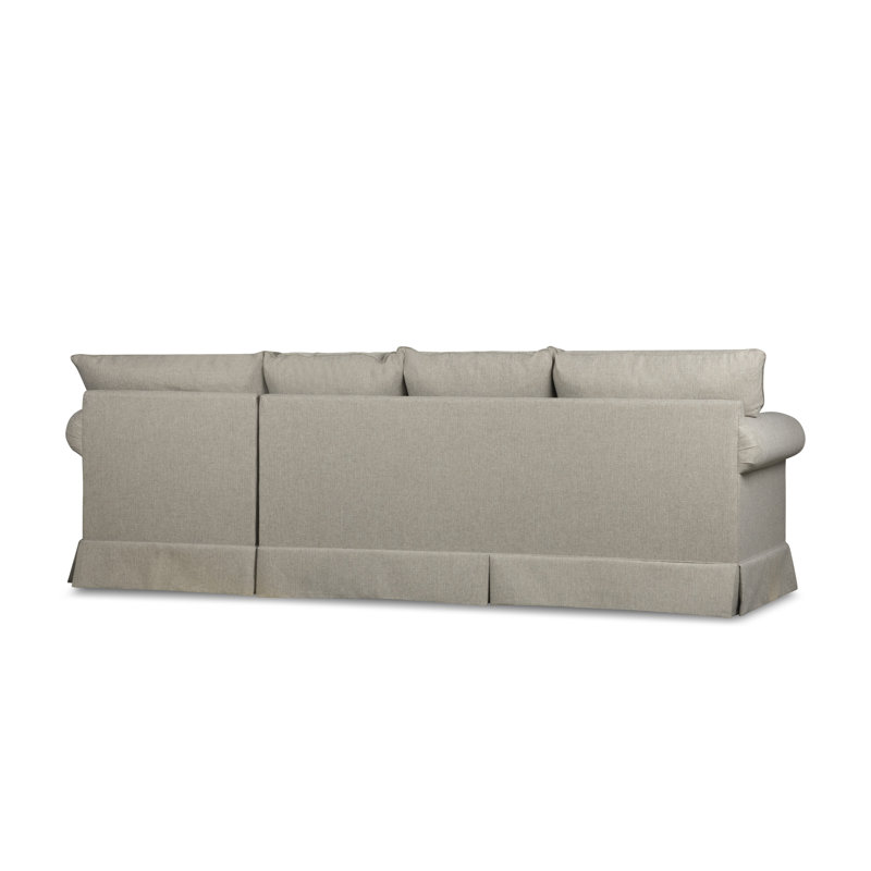 Friedman 2 - Piece Upholstered Sleeper Sectional, Left Hand Facing, Bayou Stone Canvas