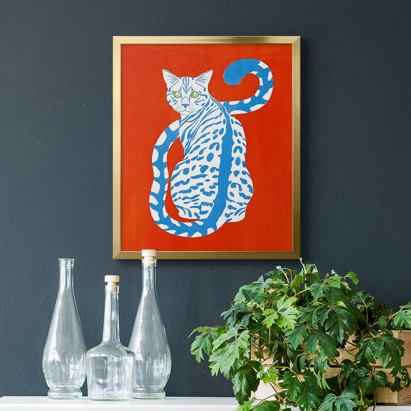 Toile encadrée complémentaire Complementary House Cat II - prête à être accrochée, Or, H 20 po x l 16 po