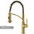 Karran Commercial Style Pull-Down Kitchen Faucet with Coil Spring, High-Arc, Multi-Function Spray in Spot-Free Brushed Gold-119904244